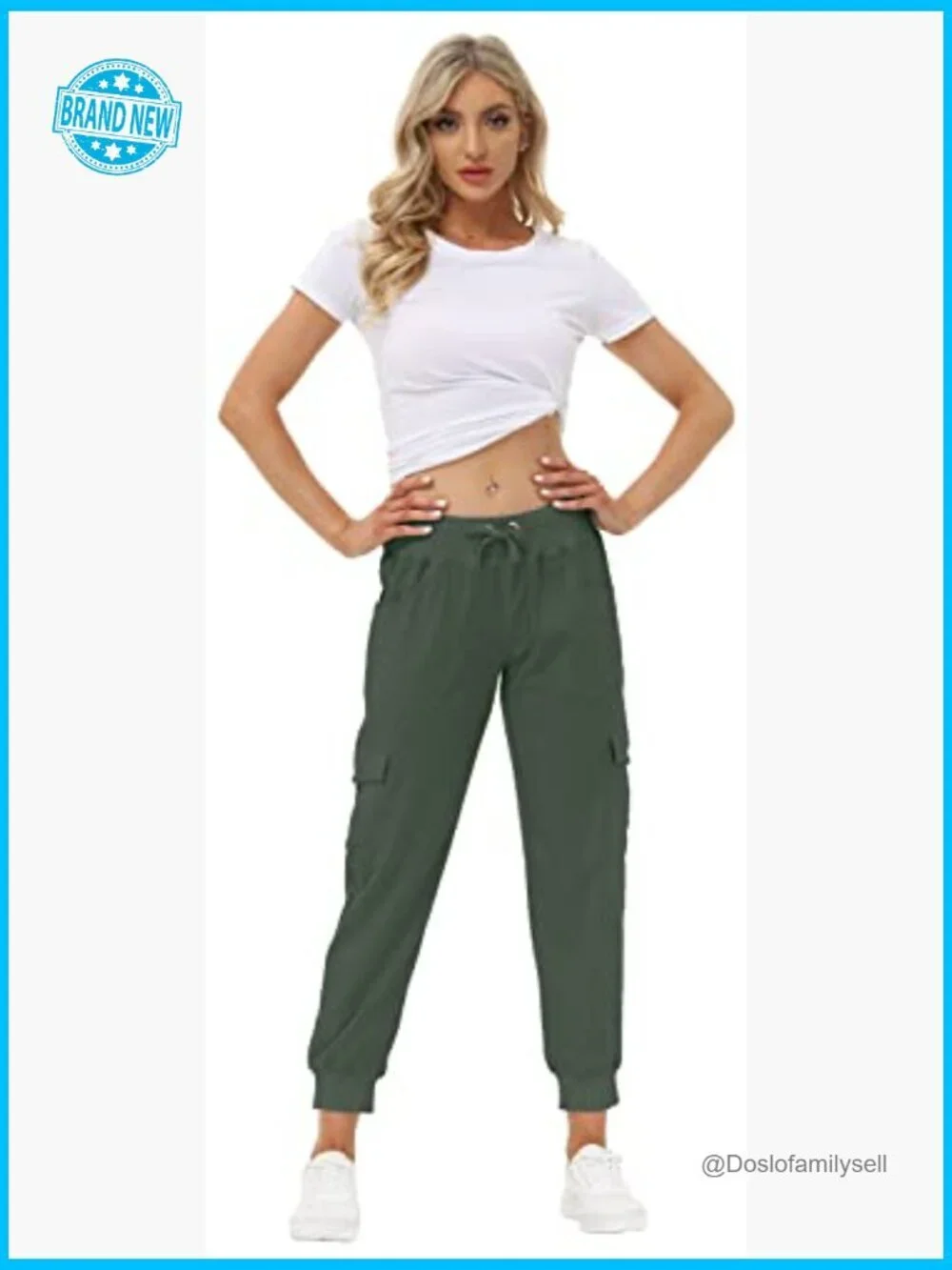 Lightweight Hiking Cargo Pants with Pockets Quick Dry Joggers Elastic Waist